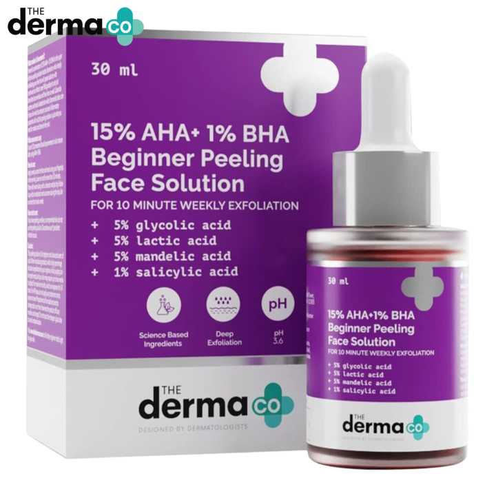 The Derma Co. 15% AHA+1% BHA Beginner Face Peeling Solution 30 ml