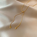 DIEYURO Stainless Steel Retro Creative Unique Design Adjustable Necklace Female Fashion Simple All-match Gold Clavicle Chain.
