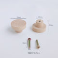 Round Wooden Cabinet Handles with Screws Drawer Wardrobe Knobs Door Pull Kitchen Handle Furniture Knobs Hardware Accessories. 