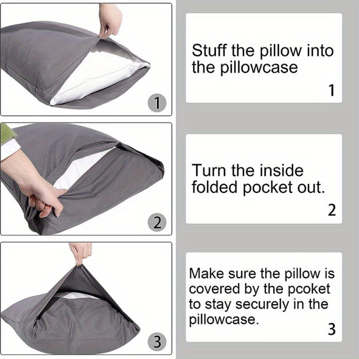1pc%20100%25%20Cotton%20brushed%20Color%20block%20Pillowcases%20,%20Super%20Soft%20and%20Cozy,%20Wrinkle,%20Fade,%20Resistant%20with%20Envelope%20Closure%20-%20Image%202