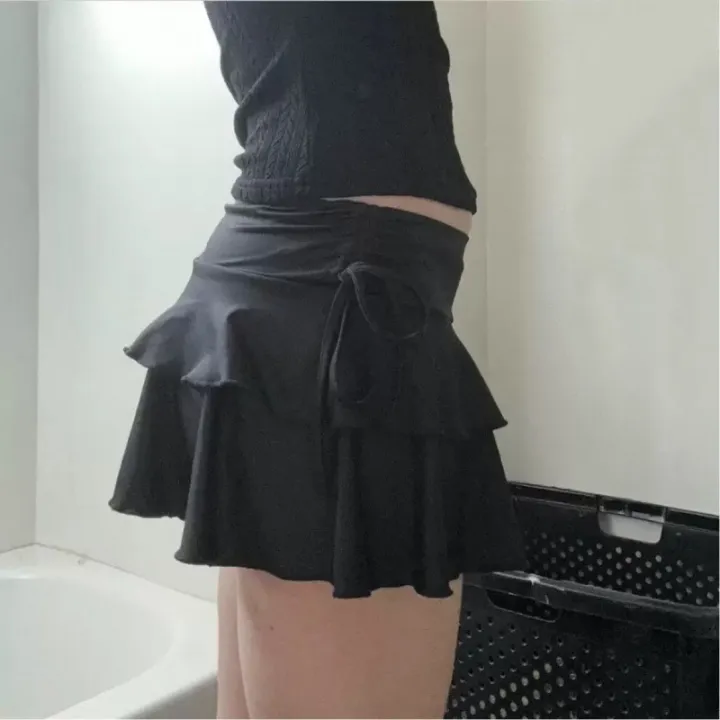 2025%20New%20Solid%20Color%20Skirt%20Women%20Summer%20Fashion%20Outdoor%20Versatile%20High%20Waist%20Slim%20Fit%20Elastic%20Waist%20Short%20Skirt%20Goods%20In%20Stock%20-%20Image%202