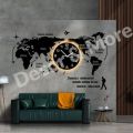 WORLD MAP CLOCK WITH ROPE LIGHT(Large). 