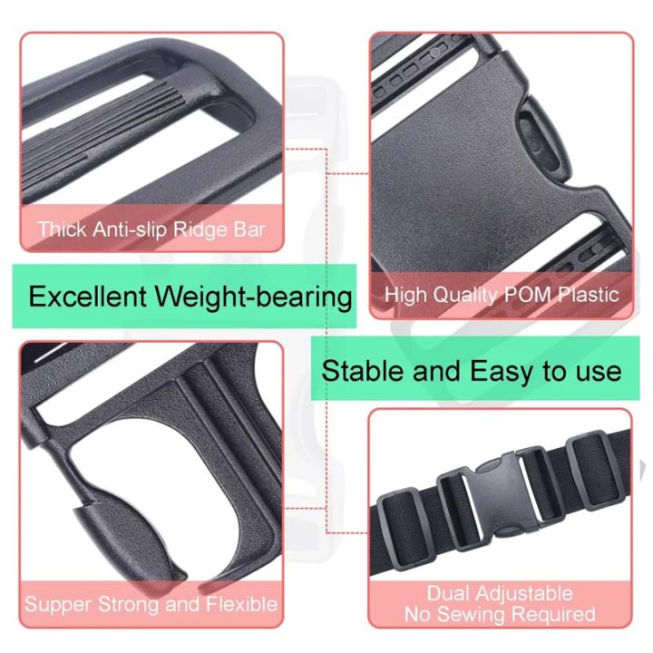 4%20Sets%20Buckles%20for%20Straps,%20Release%20Buckle%20Plastic%20Clip%20Dual%20Adjustable,%20for%20Luggage%20Nylon%20Strap%20Webbing%20Outdoor%20Backpack%20-%20Image%204