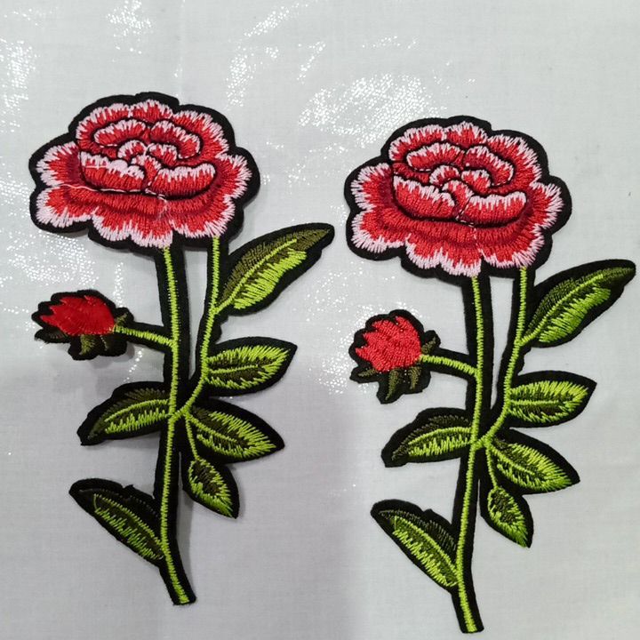 Embroidery Patches Beautiful Flowers Embroidery Iron On Patches Sewn Applique Embroidered