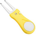 1PC Golf Divot Repair Tool With Ball Marker Pitch Mark Fork Golf Pitchfork Golf Accessories Foldable Divot Repair Tool.