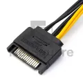 Sata power 15-pin female to 6-pin male GPU power supply cable power cable video card. 