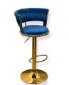 Velvet Swivel Fancy Bar Chair Navy Blue. 