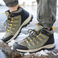 Winter Men's Boots Warm Plush Men's Snow Boots High Quality Winter Non-Slip Sneakers Outdoor Men's Hiking Ankle Boots Work Shoes. 