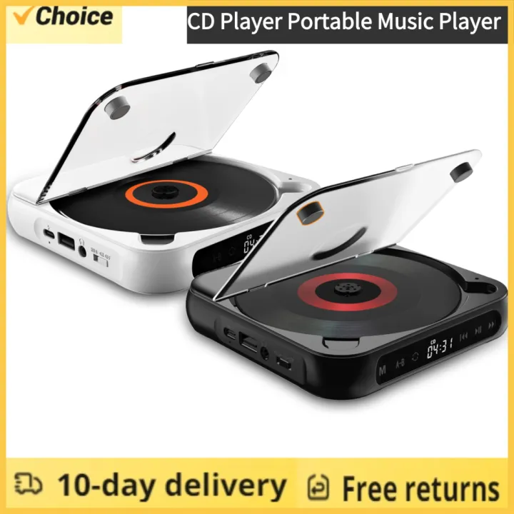 BT5.1 CD Player Portable Music Player Desktop CD Runner with Dustproof ...