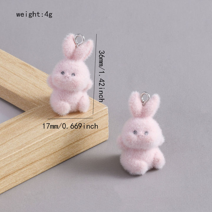 3/6Pcs%203D%20Flocking%20Rabbit%20Resin%20Charms%20Cute%20Rabbit%20Animal%20Pendant%20for%20Earrings%20Keychain%20Making%20DIY%20Jewelry%20s%20Mixed%20Color%20%EF%BB%BF%20-%20Image%203
