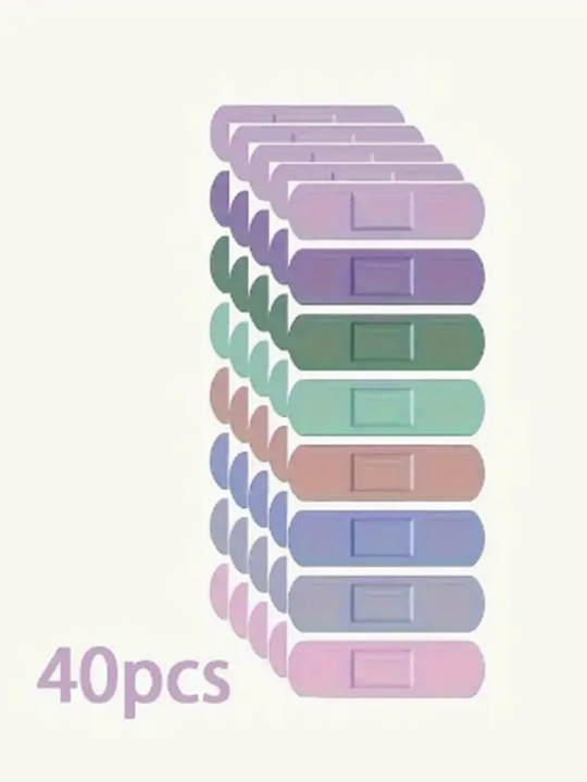 24pcs/40pcs%20PE%20Waterproof%20Bandages%20Solid%20Color%20Breathable%20%20Bandages%20Stickers%20%20In%208%20Styles%20-%20Image%207