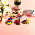 6pcs the Simpsons Cartoon Enamel Pins Set Cute Bart & Homer J Simpson Metal Brooch Badges Kawaii Jewelry Halloween . 