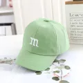 Letter M Embroidered Baby Baseball Cap Solid Color Infant Snapback Hat for Girls Boys Spring Casual Toddler Sun TVisor Hat. 