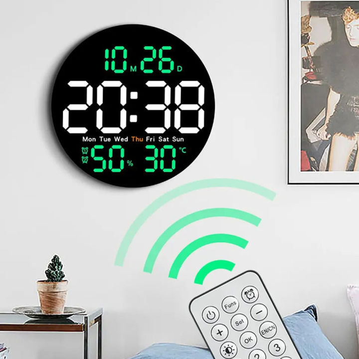 Remote%20Control%20LED%20Wall%20Clock%20with%20Dual%20Alarms,Calendar,Temperature%20and%20Humidity.Brightness%20Adjustable%20-%20Image%204