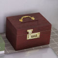 Vintage Wood Treasure Money Bank Coin Bank with Lock Security Code Money Box Treasure Box for Children. 