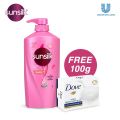 Sunsilk Thick & Long Shampoo 625 ml Free Dove Pink 100gm. 