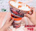 "Grand Feast Tub of Delicious and Crunchy Assorted Snacks". 