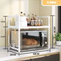 Microwave Storage Rack Kitchen High-capacity Seasoning Rack Bilayer Oven Modern PP Material Minimalism Kitchen Furniture. 