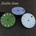 Sky Blue 28.5mm GS Watch Dial With Hands Wave Textured Surface Watch Face Watch Parts for NH35 4R35 Movement for GS Mod Parts. 