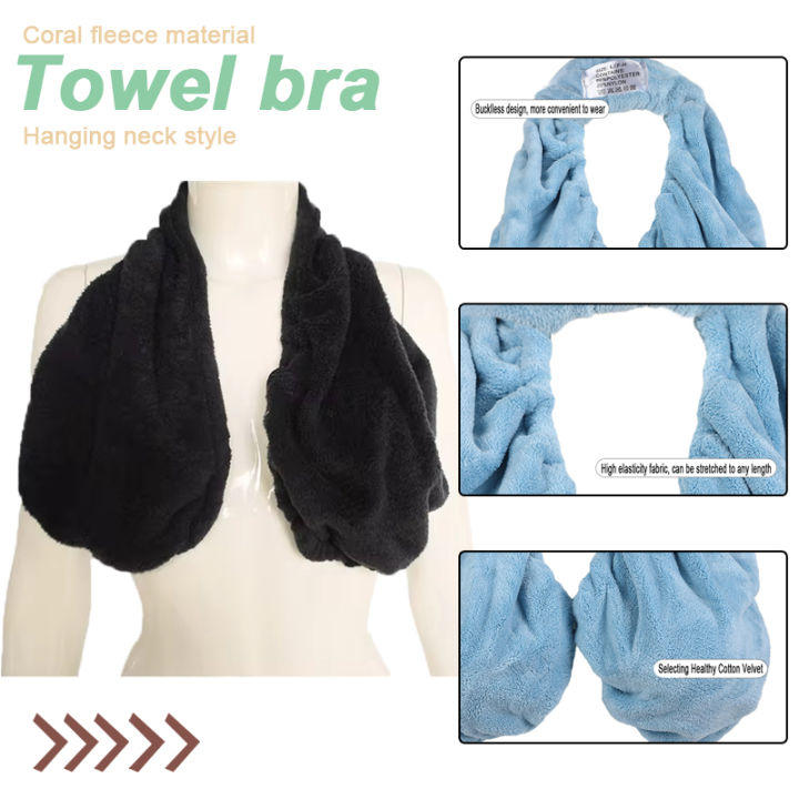 Towel, Bra, Bath Towel, Neck Wrapping and Skincare Style, Neck Hanging Bra