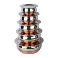 5 Pieces Steel Copper Handi kitchen utensils Set. 