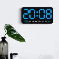 Voice Control Large Digital Wall Clock Temperature Date Week DST Snooze Table Clock 12/24H Dual Alarm Wall-mounted LED Clock. 