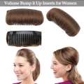 Synthetic Hair Volume Bump Inserts with Invisible False Hair Clips and Fluffy Pads Hair Bun Hairstyle Styling Tool Set for Women. 