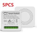 Wifi Mini Smart Switch 16A DIY Light Switch 2 Way Wireless Control Smart Home Works with Tuya Smart Life APP Alexa Alice . 