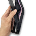 Benedetti 194 men women genuine leather wallet black/brown layer 2 card slots classic style. 