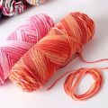 2 PCs Colorful 5-strand Dyed Milk Cotton Baby Sweater Yarn Self Woven Scarf Medium Thick Handmade DIY Woven Crochet Material Bag. 