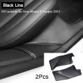 Rear Door Sill Pad for Tesla Model Y Anti Kick Dirt Threshold Strip PU Leather Protective Cover Car Inner Hidden Pads 2021-2024.