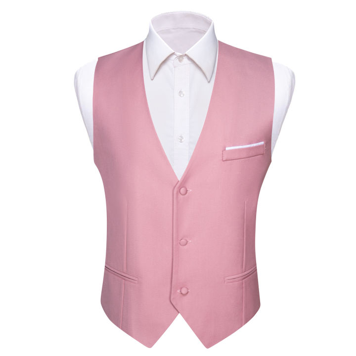 Luxury%20Men's%20Vest%20Pink%20Waistcoat%20Tie%20Bowtie%20Pocket%20Square%20Set%20Sleeveless%20Jacket%20Formal%20Wedding%20Suit%20-%20Image%203