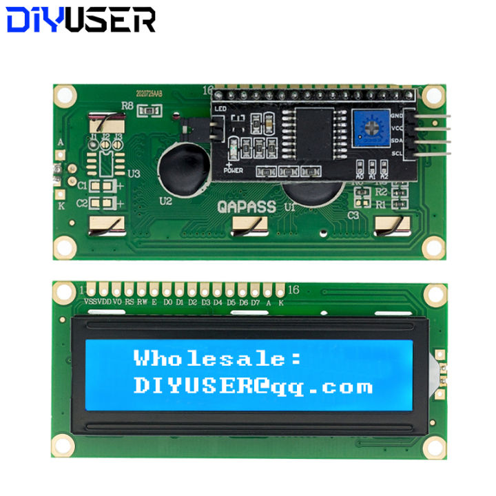 LCD1602%201602%20LCD%20Module%20Blue%20/%20Yellow%20Green%20Screen%2016x2%20Character%20LCD%20Display%20PCF8574T%20PCF8574%20IIC%20I2C%20Interface%205V%20-%20Image%207
