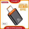 Rifah OTG10 6A 120W Type C Otg USB 3.1 Otg Super Fast Data Transfer Charging Type C OTG Mini Metal Black.