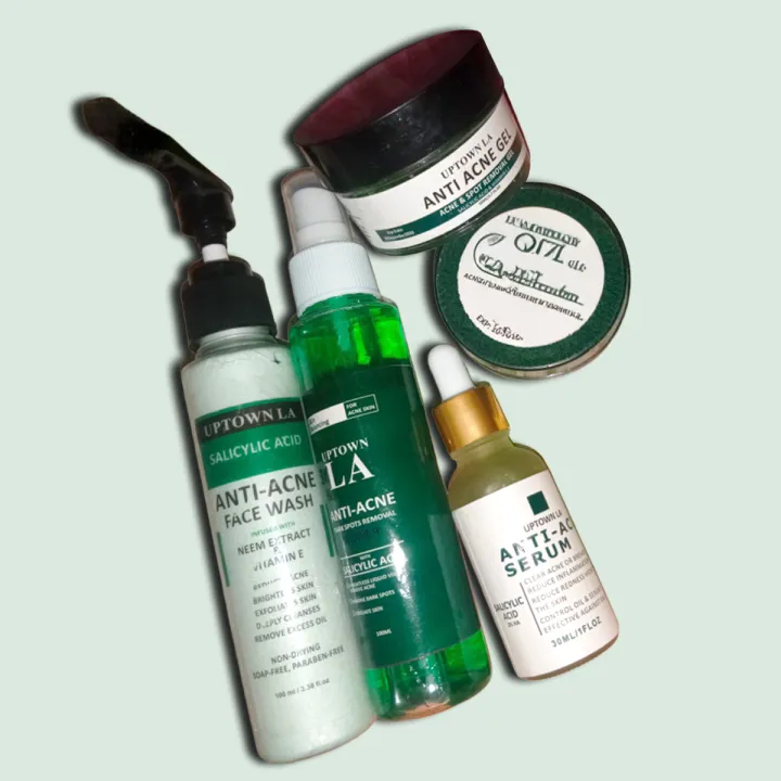 ORANGLES UPTOWN LA Anti Acne Salicylic Acid Bundle Serum Cream Gel Facewash Toner– Anti-Acne Face Bundle for Oil Control Pimple Removal & Dark Spot Correcting Serum for Glowing Skin | Acne Skin Care Products - detailed closeup view - illustrating benefits - Image 3 of 4 | created for all | Shop UPTOWN LA Anti Acne Salicylic Acid Bundle Serum Cream Gel Facewash Toner– Anti-Acne Face Bundle for Oil Control Pimple Removal & Dark Spot Correcting Serum for Glowing Skin | Acne Skin Care Products North Carolina | Free Shipping ORANGLES