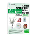 10 A4 Laser Water Slide Sticker Transfer Paper - White|Transparent|Silver, Water Transfer Paper Printable.