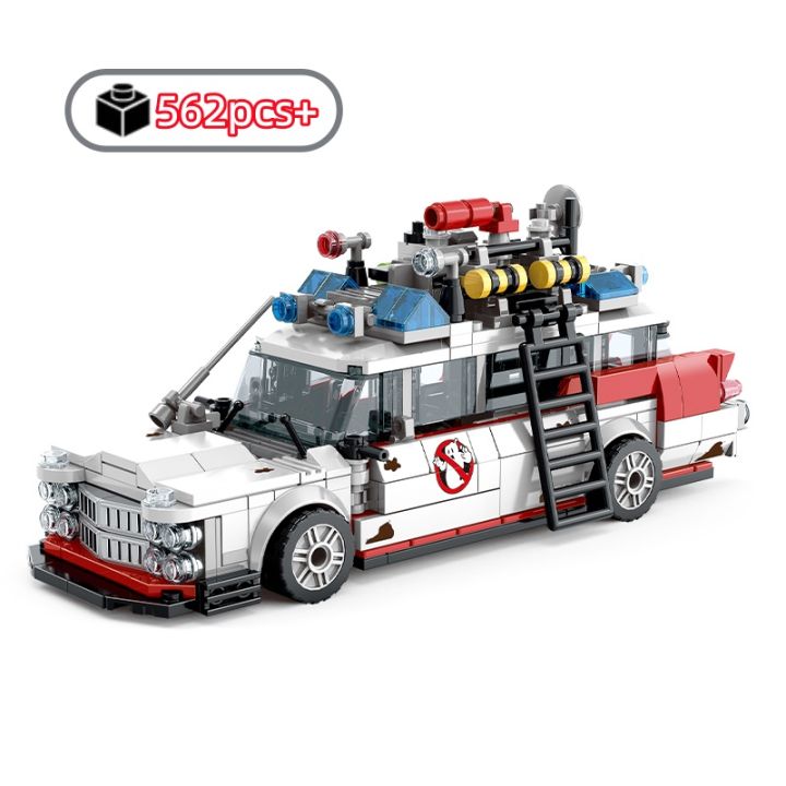 MOC Creative Ghostbusters ECTO-1 Vehicle Technical Building Blocks Racing Car Model Car Assembly Bricks  for Kids
