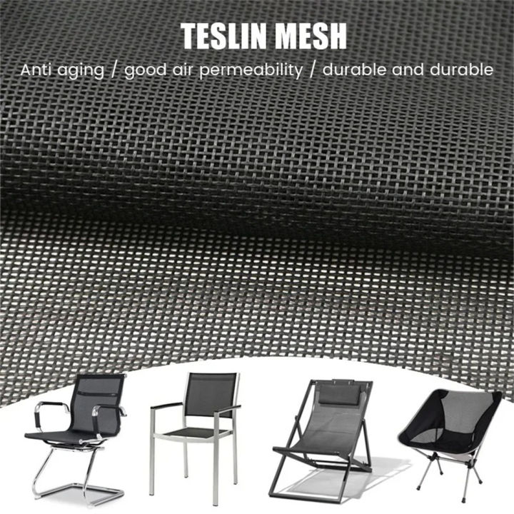 Teslin%20Mesh%20Fabric%20For%20Diy%20Office%20Chair%20Recliner%20Beach%20Lounge%20Chair%20Placemat%20PVC%20Outdoor%20Waterproof%20Mesh%20Fabric%20Black%20-%20Image%202