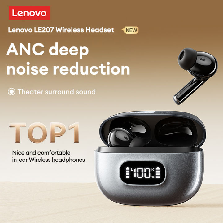 Original LE207 ANC Wireless Earphones TWS Bluetooth 6.0 Earbuds Active Noise Cancellation LED Digital Display Headphones