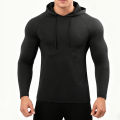 Running Long Sleeve T Shirt Men Sportswear Hooded T-shirt Elastic Jersey Gym Fitness Male Tops Tee Training Sport Tracksuit Men. 