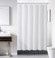Heavy Duty Solid Shower Curtain Fabric Waterproof Bathroom Curtain Long Stall Size 230/200CM Black White Grey Brown Blue Color. 