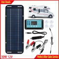 Solar Panel Kit 12V 30W IP65 Waterproof Solar Trickle Charger Portable Monocrystalline Solar Powered Battery Charger with. 