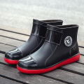 Rain boots mens non-slip rain boots large size velvet warm rubber shoes short outdoor fishing waterproof shoes for men and women. 