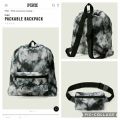 Victoria’s Secret PINK Packable Backpack NWT - Tie Dye Black, White, Gray. 