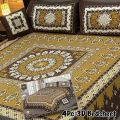 New Style 4Pc 3D Panel Bedsheet Crystal Cotton Bed Sheets King Size Bedsheet. 