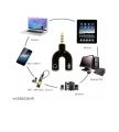 Earphone Headphone Stereo Splitter Audio To Mic & Headset Jack Plug 3.5mm Adapter For Cell Phone PC 1 To 2 AUX Headphone Earphone Cable microphone and speaker splitter 3.5mm splitter. 