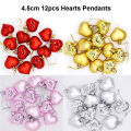 12Pcs Christmas Balls Xmas Tree Hanging Ornaments Ball Heart Stars Gold Red Pendants Merry Christmas Party Decor 2023 New Year.