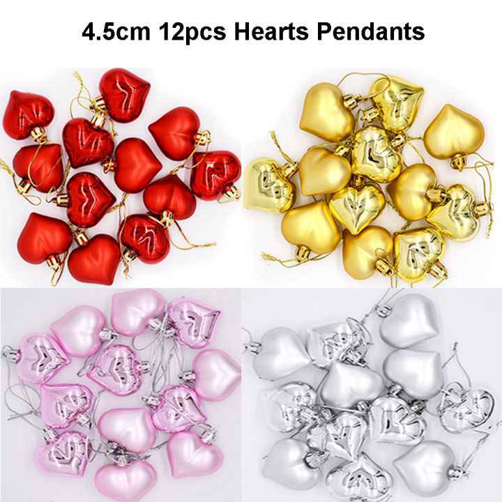 12Pcs%20Christmas%20Balls%20Xmas%20Tree%20Hanging%20Ornaments%20Ball%20Heart%20Stars%20Gold%20Red%20Pendants%20Merry%20Christmas%20Party%20Decor%202023%20New%20Year%20-%20Image%203