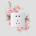 Rose Design Switch Sticker Waterproof Floral Switch Sticker Self-adhesive Wall Decal for Living Room Bedroom Kids Room Peel Stick Decoration Pvc Material Waterproof Switch Sticker. 