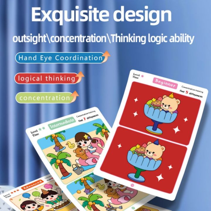 Find%20Differences%20Card%20Game%20Reusable%20Cartoon%20Educational%20Puzzle%20for%20Kids%20Three%20Difficulty%20Levels%20for%20Focus%20Attention%20Training%20-%20Image%202